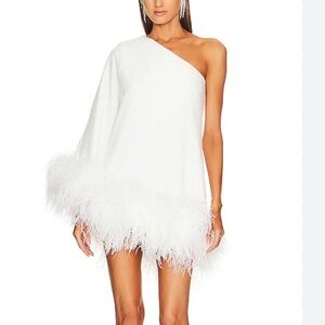 THE NEW ARRIVALS ILKYAZ OZEL Marlene Dress feather mini White Revolve $1850 6